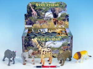 Zvieratk safari / ZOO plast 13-20cm asst 8 druhov 24ks v boxe