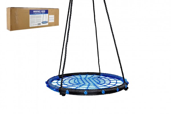 Teddies Houpací kruh modrý 100 cm provazová výplň v krabici 75x26x12cm