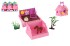 Domek so zvieratkom / Pokladnika s kikom s doplnkami 2v1 plast 9,5 x10x8cm 2 farby 6ks v boxe