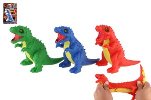 Dinosaurus natahovac antistresov silikon 18cm 3 barvy na kart