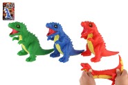 Dinosaurus naťahovací antistresový silikón 18cm 3 farby na karte