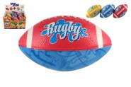 Loptika rugby ovl pena 14cm 3 farby 12ks v boxe