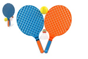 Sprava na soft tenis 2 plky plast 40cm + loptika, koek v sieke