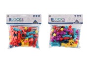 Stavebnica kocky plast 2 farby v sku 24,5 x23cm