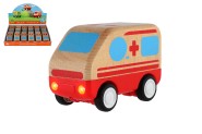 Auto ambulancia drevo na zotrvank 11cm 12ks v boxe 18m+