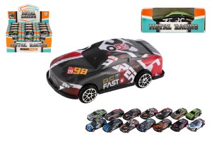 Auto zvodn mini kov/plast 6cm na von chod mix farieb v krabike 48ks v boxe