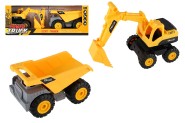 Auto stavebn 2ks plast 18cm na von chod v krabici 39x14x11,5cm