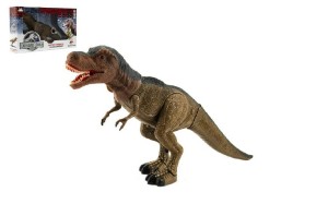 Dinosaurus chodiaci plast 40cm na batrie so svetlom so zvukom v krabici