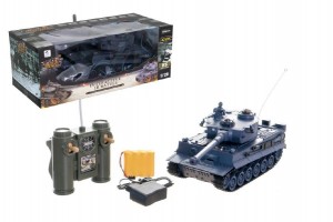 Tank RC plast 33cm TIGER I na baterie+dobjec pack 40MHz se zvukem a svtlem v krabici 40x15x19cm