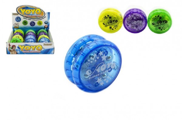 Jojo plast 6cm svítící asst 4 barvy 12ks v boxu