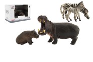 Zvieratká safari ZOO 11cm sada plast 2ks 2 druhy v krabičke 16x11x9,5cm