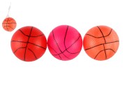 Loptička basketbal guma 8,5cm 5 farieb v sieťke