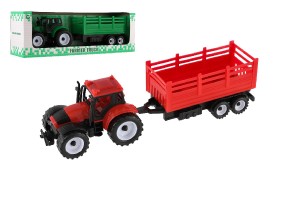 Traktor s prvesom plast 28cm 2 farby v krabike