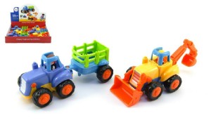 Traktor/Buldozer plast 15cm pro nejmen 2 druhy na setrvank 6ks v boxu