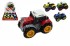 Traktor pevracec plast 10cm mix barev na baterie 12ks v boxu