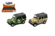 Auto vojensk UAZ-469 B kov 12cm na baterie se zvukem se svtlem 2 barvy na zptn chod 12ks v boxu