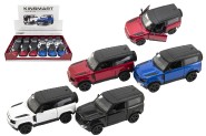 Auto Kinsmart Land Rover Defender 90 kov/plast 1:36 12,5cm na sptn natiahnutie 4 farby 12ks v boxe