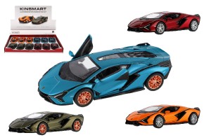 Auto Kinsmart Lamborghini Sin FKP 37 kov/plast 13cm 4 farby na sptn natiahnutie 12ks v boxe