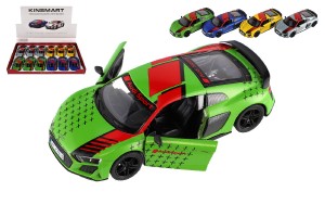 Auto Kinsmart 2020 Audi R8 Coup 1:36 kov/plast 12,5 cm 4 farby na sptn natiahnutie 12ks v boxe