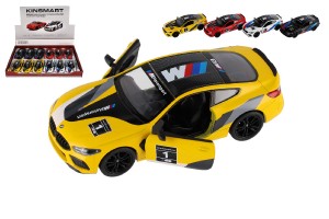 Auto Kinsmart BMW M8 Competition Coup 1:38 kov/plast 12,5cm 4 farby na sptn natiahnutie 12ks v bo