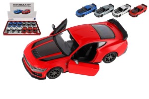 Auto Kinsmart 2024 Ford Mustang Dark Horse 1:38 kov/plast 12,5cm 4 barvy na zptn nat. 12ks v boxu