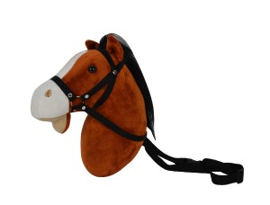Konsk hlava s popruhom ply 30cm so zvukom tmavo hned s obalom v sku