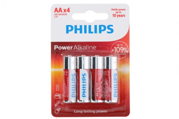 Baterie Philips AA(LR6) 1,5V 4ks na kartě Alkaline