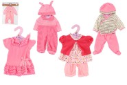 Oblečky / Šaty pre bábiky / bábätká veľkosti 30-40cm 6 druhov 1ks v sáčku 25x40cm
