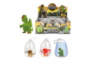 Dinosaurus/Drak rostouc barevn s pvskem v plastovm vejci mix druh 12ks v boxu