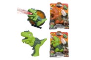 Dinosaurus pito plast 13x16cm vypajca paru na batrie so svetlom, zvukom 2 farby v krabike