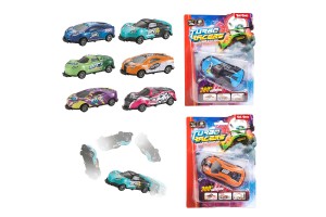 Auto zvodn pevracec plast 9cm na zptn nataen mix barev na kart