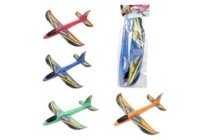 Lietadlo hdzac polystyrn 39cm 4 farby v sku
