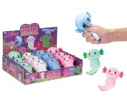 Axolotl makac antistresov silikn 10cm 4 farby v sku 12ks v boxe