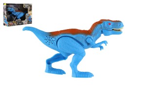 Dinosaurus T-Rex plast 18cm na batrie so zvukom so svetlom v krabici 21x15x6, 5cm
