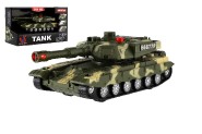 Tank plast 20cm na setrvank na baterie se svtlem se zvukem v krabici 23x14x11cm