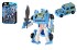 Transformer auto/robot plast 14cm modr na kart 17x26x6cm