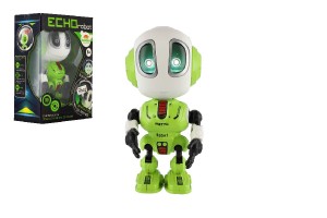 Robot ECHO opakujc vty kovov 12cm zelen na baterie se zvukem, svtlem v krabice 10,5x15x5,5cm