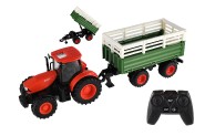 Traktor Zetor RC s vlekom plast 42cm 2,4GHz dobjac pack + batria so zvukom v krabici