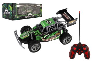 Auto RC Buggy rchlostn plast 23cm 27MHz na batrie zelen v krabici 35x13,5x18cm