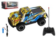 Auto RC Pick-up ternny 27MHz plast 17cm dobjac pack+batrie v krabici 26x11x13cm