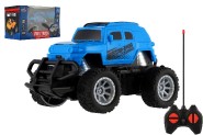 Auto RC mini truck plast 12cm 27MHz na baterie se svtlem modr v krabici 18x11,5x10cm