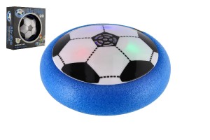 Air Disk futbalov lopta vznajca sa plast 14cm na batrie so svetlom v krabike 20x20cm