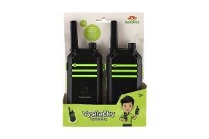 Vyslaky 2ks walkie-talkie 2,4 GHz dosah 80 metr plast na baterie v krabice 15x20x4cm