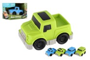Auto mini plast 9cm na zotrvank 4 druhy v krabike 12x9x8cm