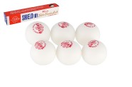 Loptiky na stoln tenis 6ks SHIELD 4cm bezvov biele v krabike 24x4cm
