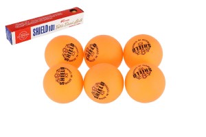 Loptiky na stoln tenis 6ks SHIELD 4cm bezvov lt v krabike 24x4cm