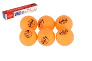 Loptiky na stoln tenis 6ks SHIELD 4cm bezvov lt v krabike 24x4cm