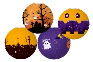 Lampion koule Halloween papr prmr 30cm v sku (bez hlky) 4 druhy karneval