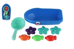 Sprava do vane plast lodika, sitko s morskmi zvieratkami v sieke 14x24cm