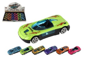 Auto zvodn mini kov/plast 7cm na von chod 6 farieb 24ks v boxe